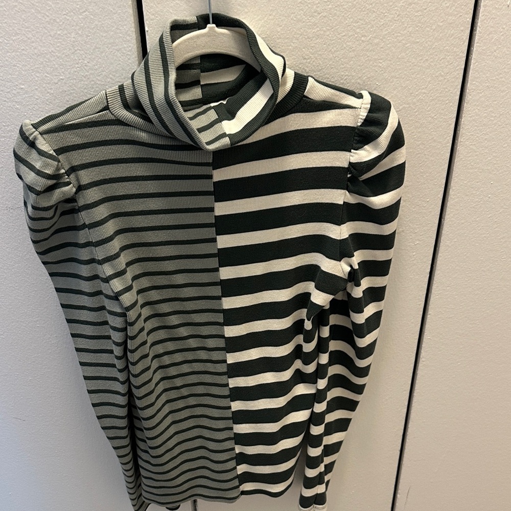 Veronica Beard Striped Turtleneck Top